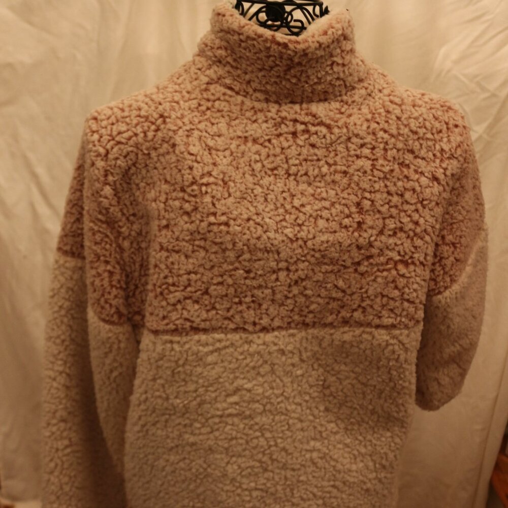 New. Brown Reversible Faux Suede and Sherpa Jacket